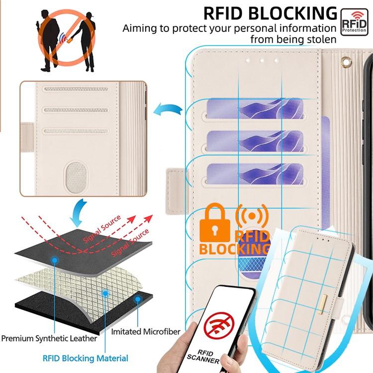 Funda de cuero con cadena cruzada para Samsung Galaxy F06 5G (blanca)