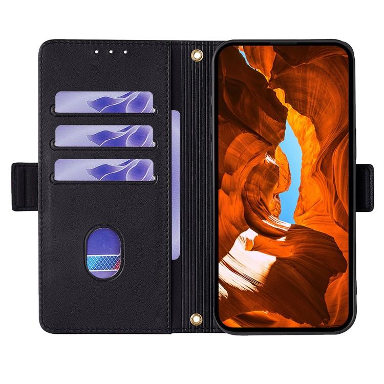 Funda de cuero con cadena cruzada para Samsung Galaxy Xcover 7 Pro 5G (negra)