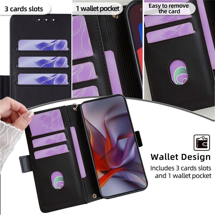 Funda de cuero con cadena cruzada para Samsung Galaxy Xcover 7 Pro 5G (negra)