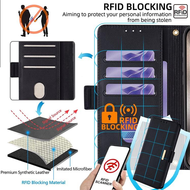 Funda de cuero con cadena cruzada para Samsung Galaxy Xcover 7 Pro 5G (negra)