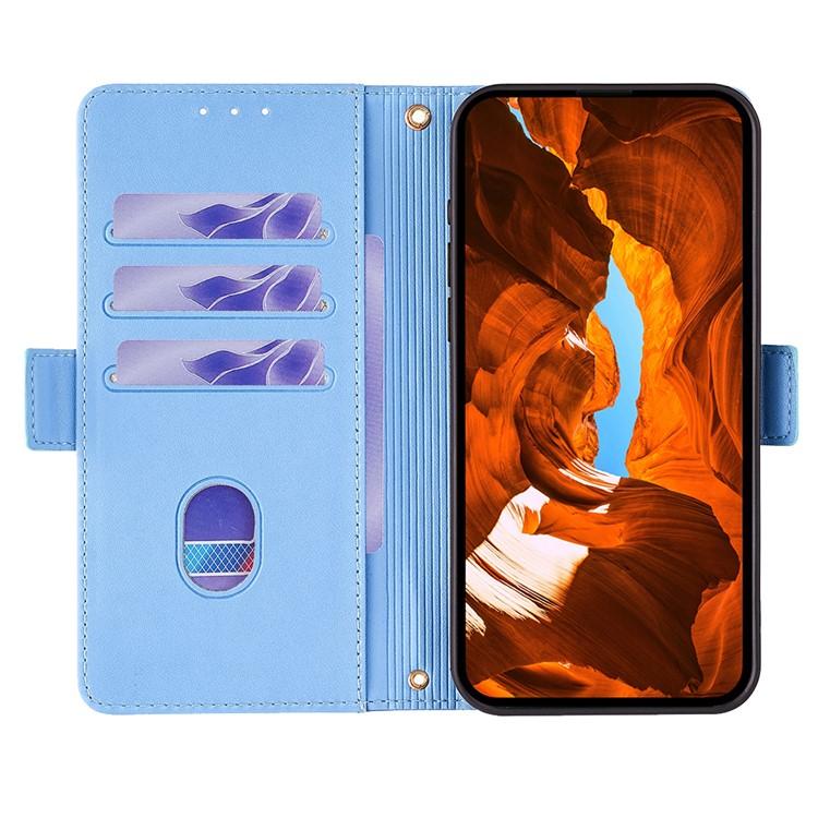Funda de cuero con cadena cruzada para Samsung Galaxy Xcover 7 Pro 5G (azul)