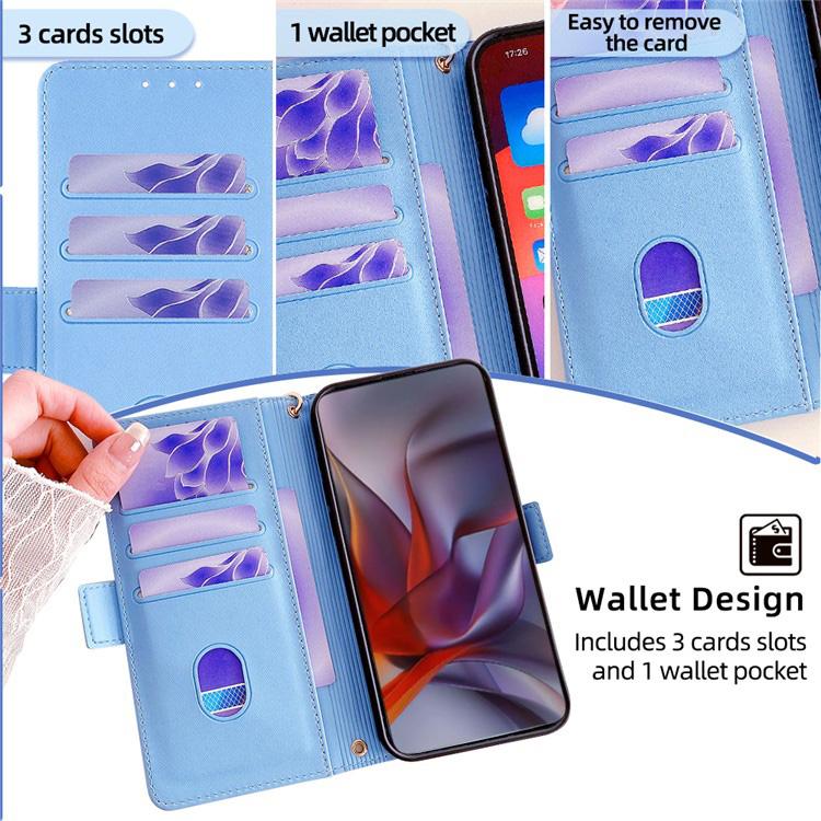 Funda de cuero con cadena cruzada para Samsung Galaxy Xcover 7 Pro 5G (azul)