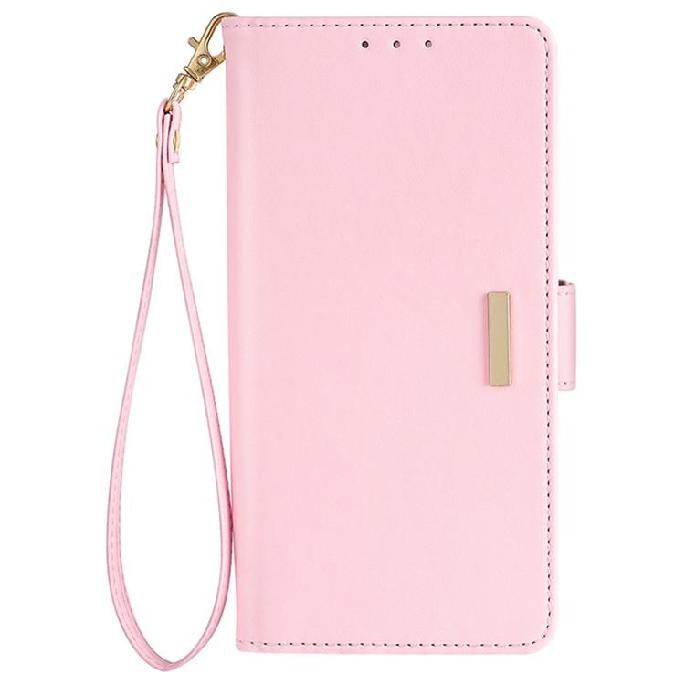 Funda de cuero con cadena cruzada para Samsung Galaxy Xcover 7 Pro 5G (rosa)