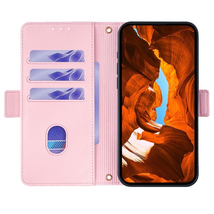 Funda de cuero con cadena cruzada para Samsung Galaxy Xcover 7 Pro 5G (rosa)