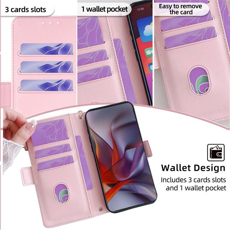 Funda de cuero con cadena cruzada para Samsung Galaxy Xcover 7 Pro 5G (rosa)