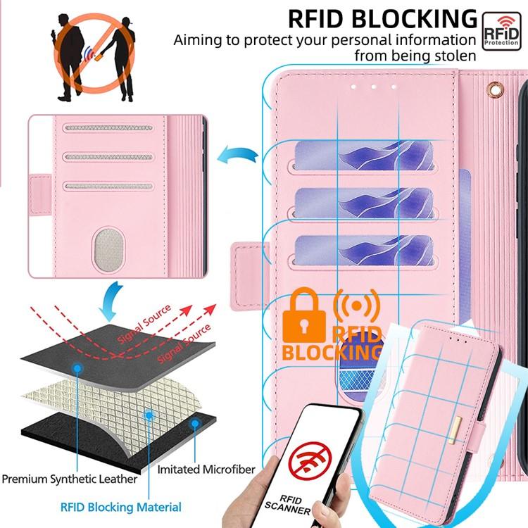 Funda de cuero con cadena cruzada para Samsung Galaxy Xcover 7 Pro 5G (rosa)
