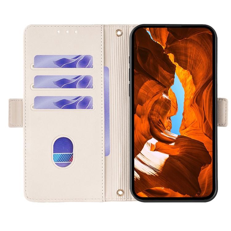 Funda de cuero con cadena cruzada para Samsung Galaxy Xcover 7 Pro 5G (blanca)
