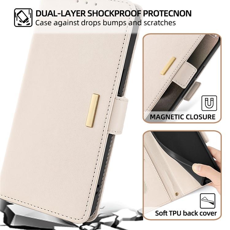 Funda de cuero con cadena cruzada para Samsung Galaxy Xcover 7 Pro 5G (blanca)