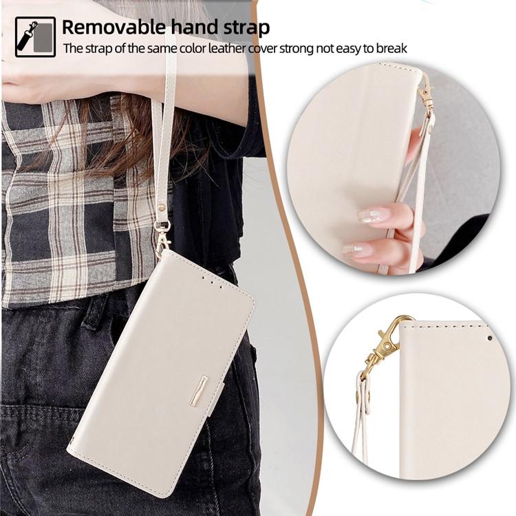 Funda de cuero con cadena cruzada para Samsung Galaxy Xcover 7 Pro 5G (blanca)