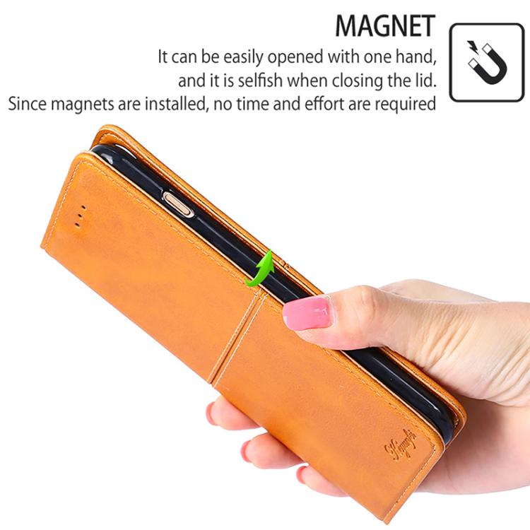Funda magnética de cuero con textura de vaca para Samsung Galaxy S25+ 5G (marrón claro)