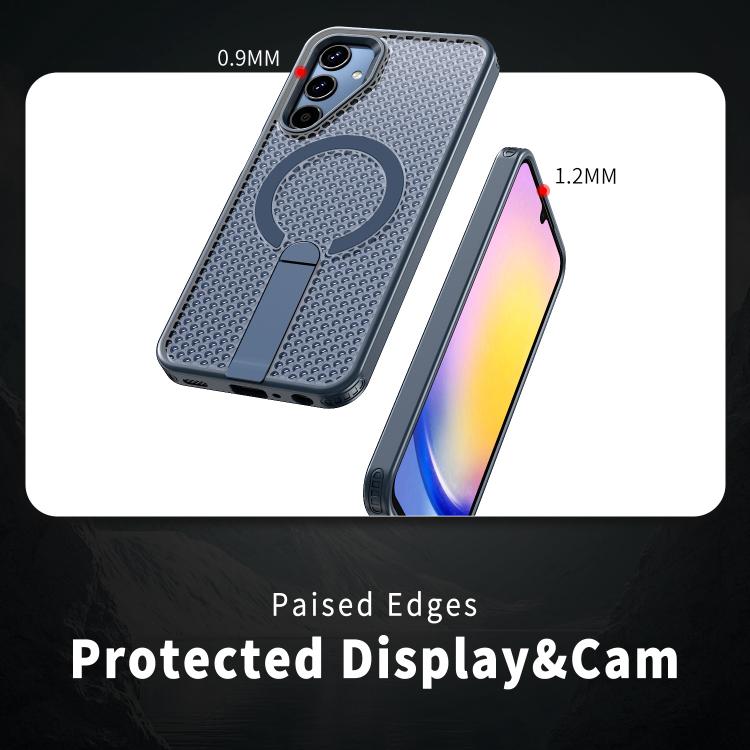 Funda con soporte MagSafe y refrigeración Honeycomb para Samsung Galaxy A25 5G (azul)