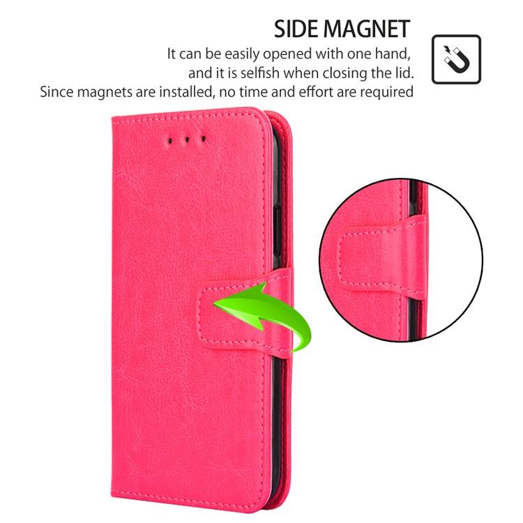 Funda de cuero con textura de cristal para Samsung Galaxy S25+ 5G (rosa)