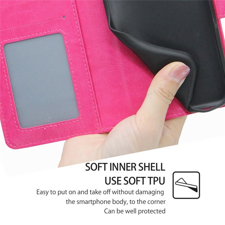 Funda de cuero con textura de cristal para Samsung Galaxy S25+ 5G (rosa)
