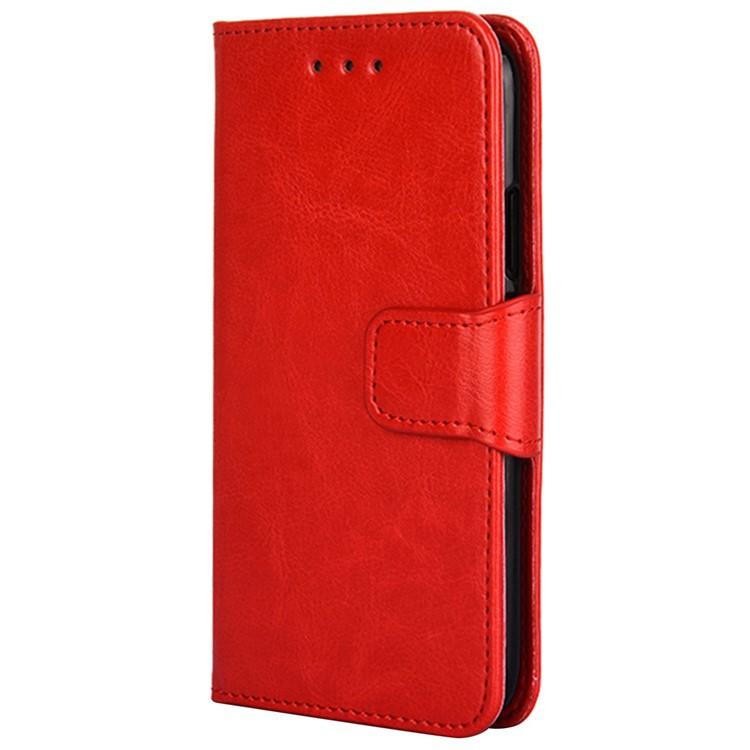 Funda de cuero con textura de cristal para Samsung Galaxy S25 Ultra 5G (roja)