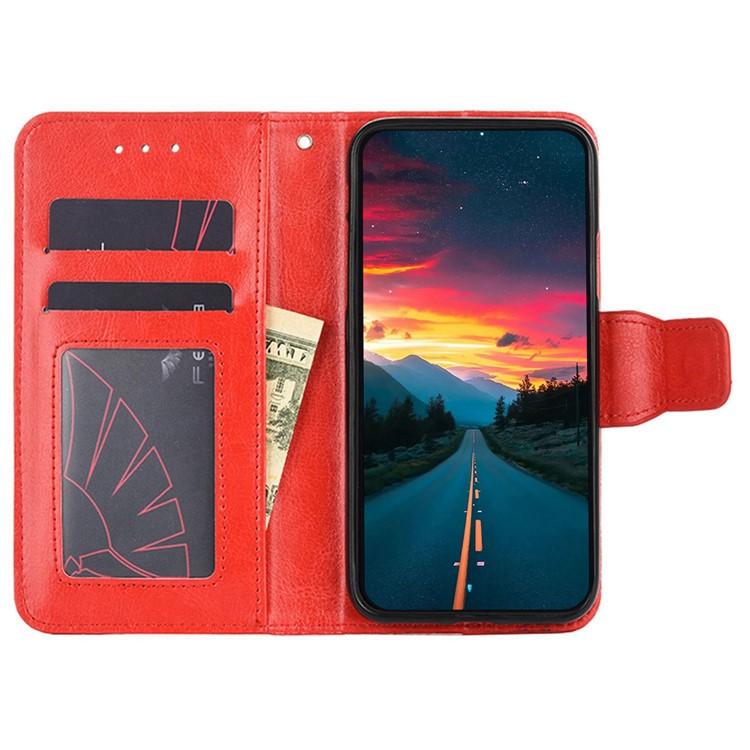 Funda de cuero con textura de cristal para Samsung Galaxy S25 Ultra 5G (roja)