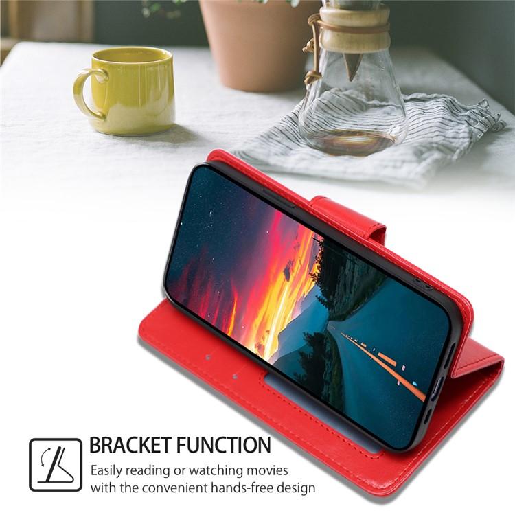 Funda de cuero con textura de cristal para Samsung Galaxy S25 Ultra 5G (roja)