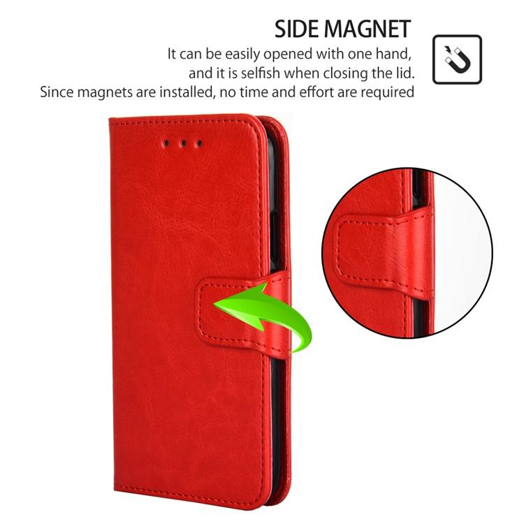 Funda de cuero con textura de cristal para Samsung Galaxy S25 Ultra 5G (roja)