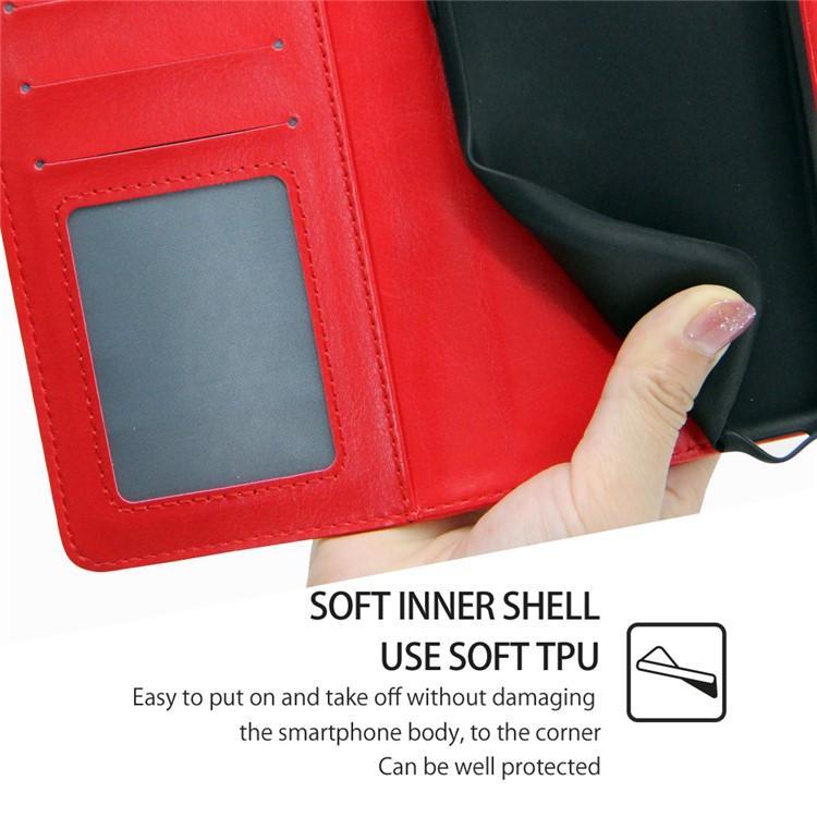 Funda de cuero con textura de cristal para Samsung Galaxy S25 Ultra 5G (roja)
