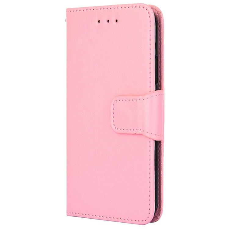 Funda de cuero con textura de cristal para Samsung Galaxy S25 Ultra 5G (rosa)