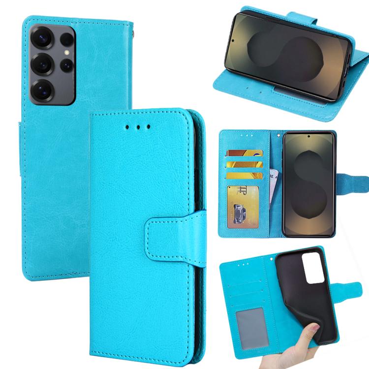 Funda de cuero con textura de cristal para Samsung Galaxy S25 Ultra 5G (azul cielo)