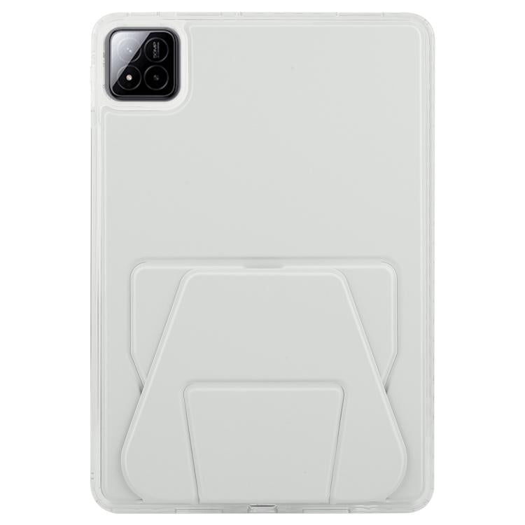 Funda plegable con soporte magnético y parte trasera de cuero acrílico para Xiaomi Pad 7/7 Pro (gris)