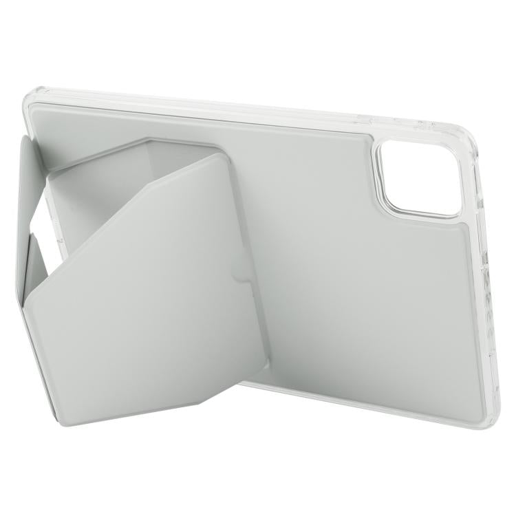 Funda plegable con soporte magnético y parte trasera de cuero acrílico para Xiaomi Pad 7/7 Pro (gris)