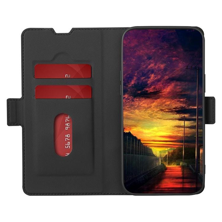 Funda de cuero con textura de sarga y botones laterales para Samsung Galaxy S25 Ultra 5G (negra)