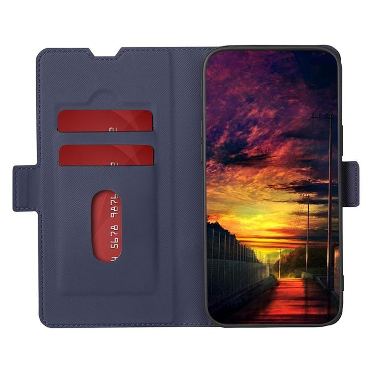 Funda de cuero con textura de sarga y botones laterales para Samsung Galaxy S25 Ultra 5G (azul)