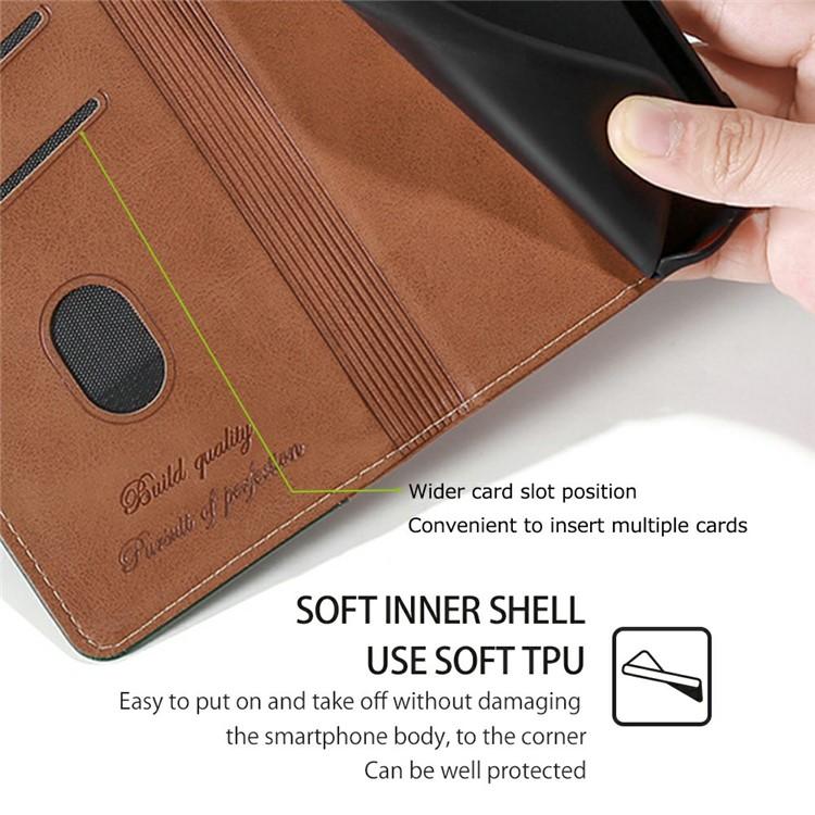 Funda de cuero con hebilla lateral en color de contraste para Samsung Galaxy S25 5G (marrón claro y verde)