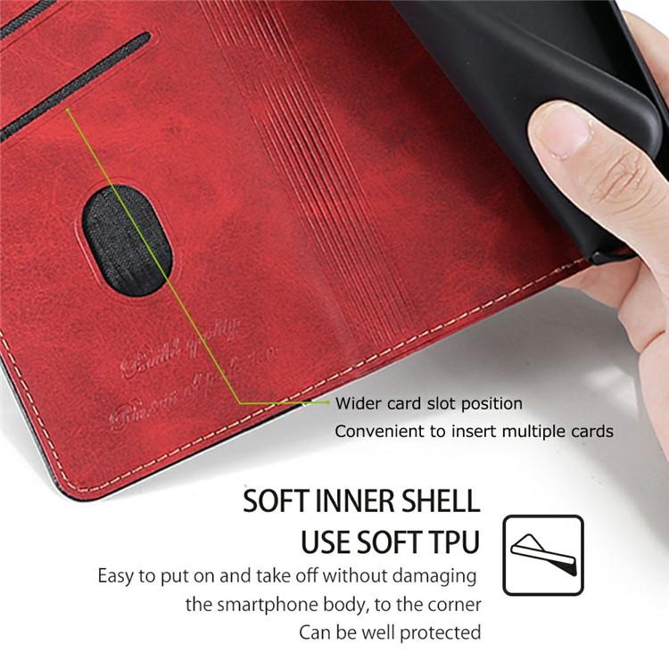 Funda de cuero con hebilla lateral en color de contraste para Samsung Galaxy S25+ 5G (rojo y negro)