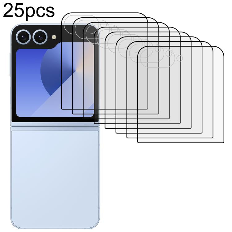 Protector de pantalla trasera HD de cobertura completa para Samsung Galaxy Z Flip7 5G, 25 unidades