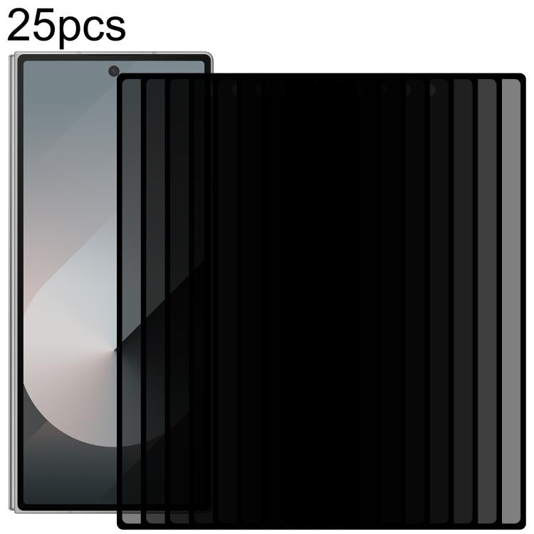 Película de vidrio templado de privacidad de 360 grados con cobertura total de seda para Samsung Galaxy Z Fold7 5G, 25 unidades
