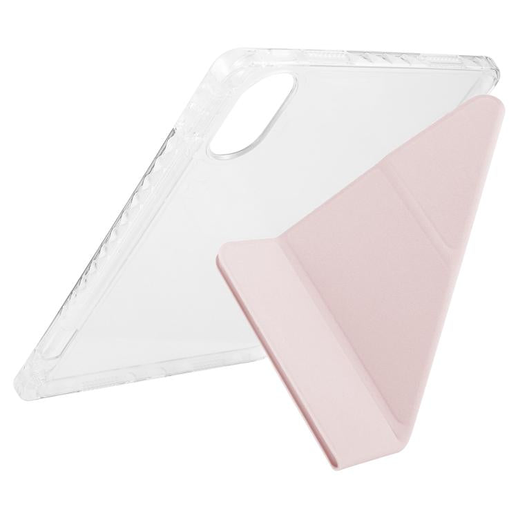 Funda de cuero acrílico transparente deformable para Redmi Pad SE 11 2025/Pad 2 (rosa)