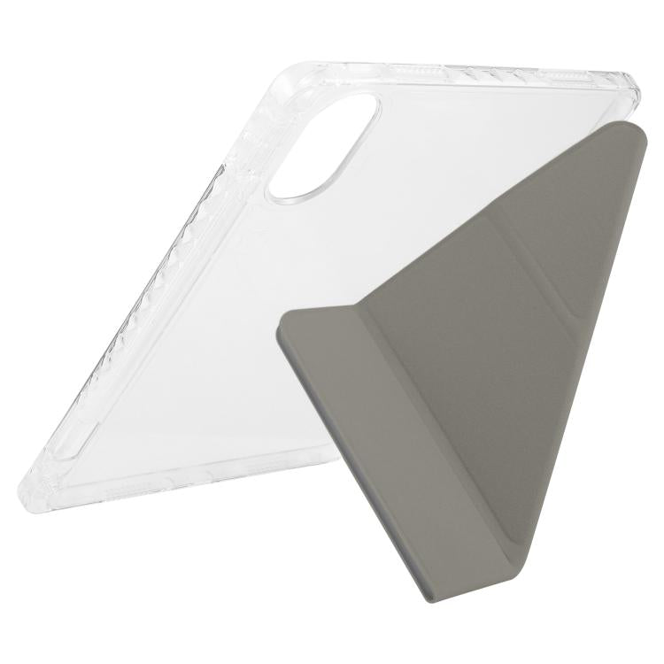 Funda de cuero acrílico transparente deformable para Redmi Pad SE 11 2025/Pad 2 (gris)