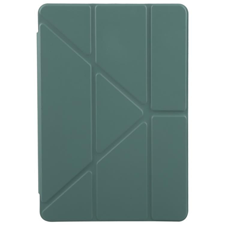 Funda de cuero acrílico transparente deformable para Redmi Pad SE 11 2025/Pad 2 (verde oscuro)