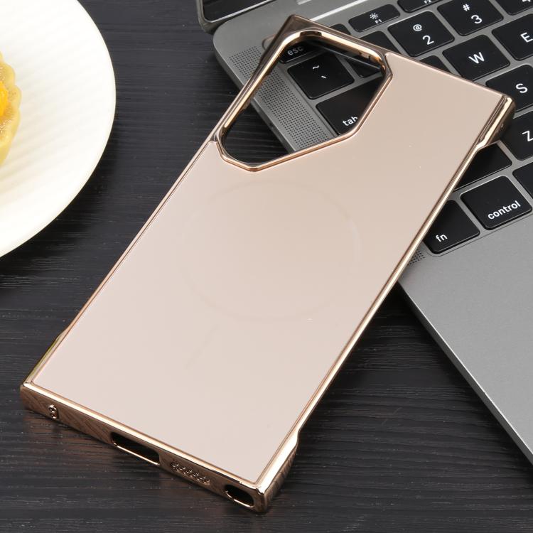 Funda de PC MagSafe antirreflejos, esmerilada, sin marco y galvanizada para Samsung Galaxy S23 Ultra 5G (dorado desierto)
