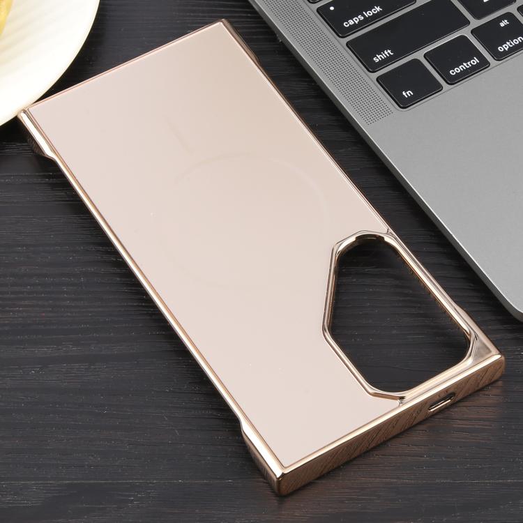 Funda de PC MagSafe antirreflejos, esmerilada, sin marco y galvanizada para Samsung Galaxy S23 Ultra 5G (dorado desierto)