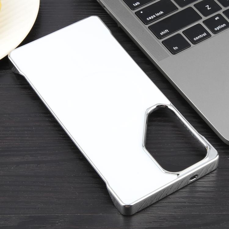 Funda de PC MagSafe antirreflejos, esmerilada, sin marco y galvanizada para Samsung Galaxy S23 Ultra 5G (blanco plateado)