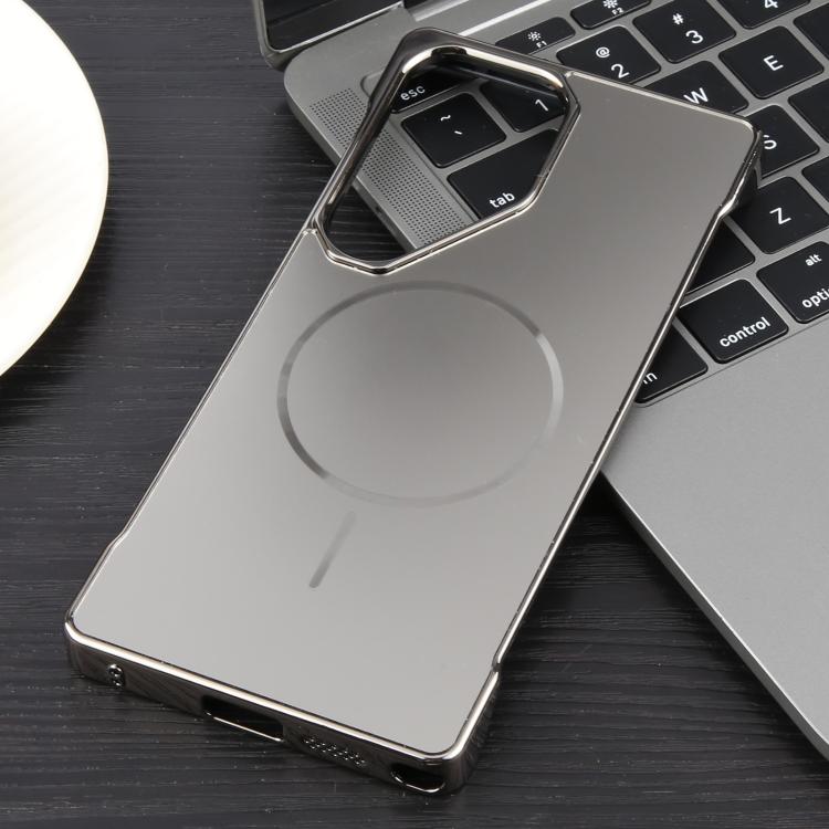 Funda de PC MagSafe antirreflejos, esmerilada, sin marco y galvanizada para Samsung Galaxy S23 Ultra 5G (gris titanio)