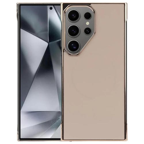 Funda de PC MagSafe antirreflejos, esmerilada, sin marco y galvanizada para Samsung Galaxy S25 Ultra 5G (dorado desierto)