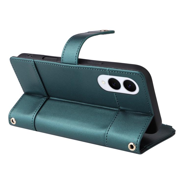 Funda de cuero tipo cartera con cremallera y bloqueo RFID para Samsung Galaxy S25 Edge 5G (verde)