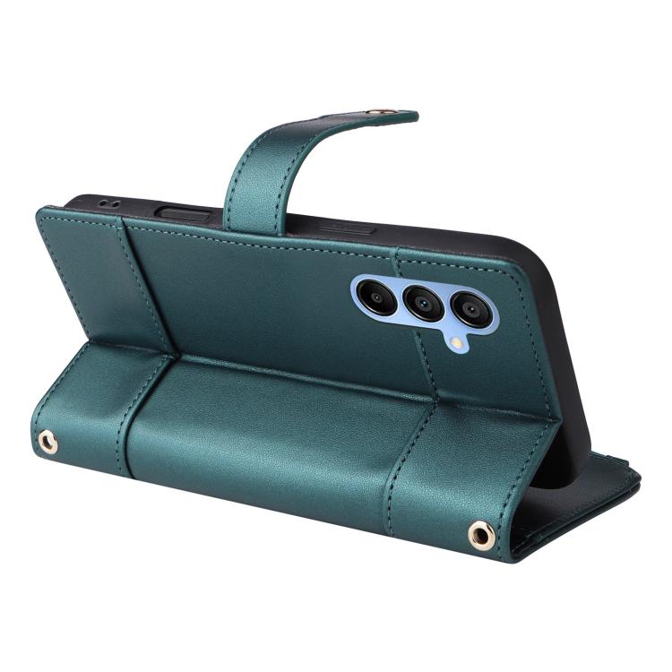 Funda de cuero tipo cartera con cremallera y bloqueo RFID para Samsung Galaxy A16/26 (verde)