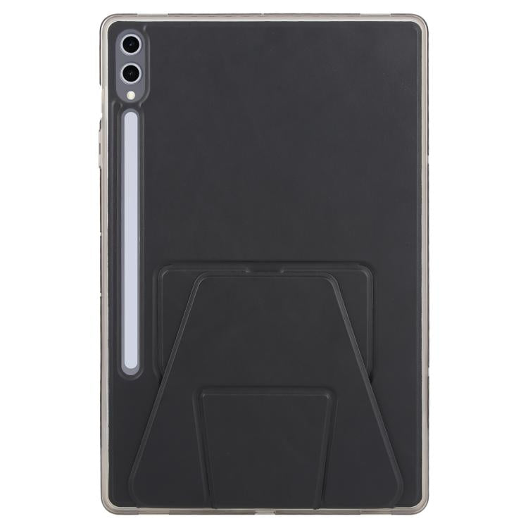 Funda plegable con soporte magnético y parte trasera de cuero acrílico para Samsung Galaxy Tab S10+/S9+ (negra)