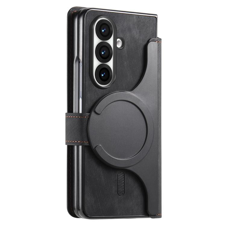 Funda Neo MagSafe RFID antirrobo de cuero retro para Samsung Galaxy Z Fold7 5G (negra)