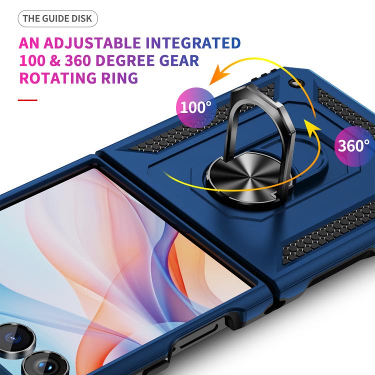 Funda de TPU + PC a prueba de golpes con soporte para Samsung Galaxy Z Flip7 5G (azul)