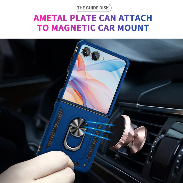 Funda de TPU + PC a prueba de golpes con soporte para Samsung Galaxy Z Flip7 5G (azul)