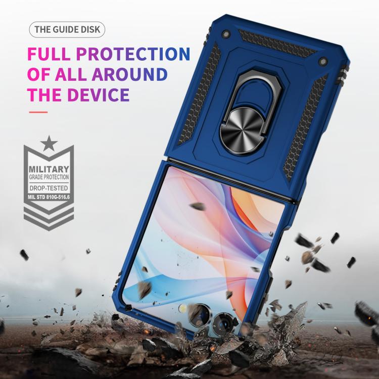 Funda de TPU + PC a prueba de golpes con soporte para Samsung Galaxy Z Flip7 5G (azul)