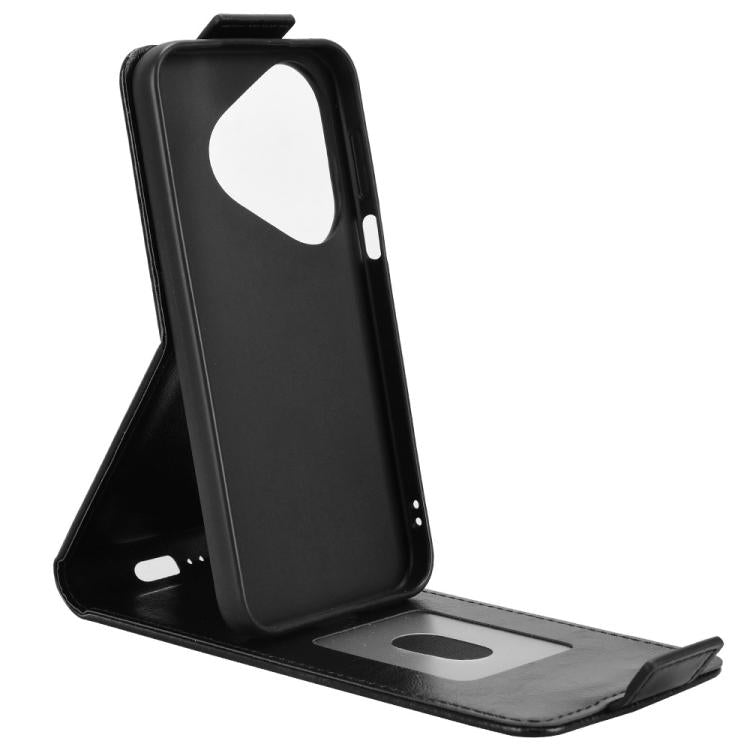 Funda magnética vertical de cuero con hebilla para Huawei Pura 80 5G (negro)