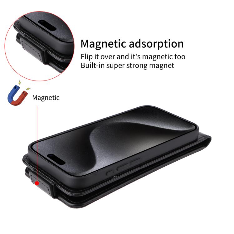 Funda magnética vertical de cuero con hebilla para Huawei Pura 80 5G (negro)