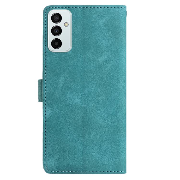 Funda de cuero con estampado de rosas en relieve para Samsung Galaxy M23 (verde)